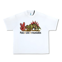 White Peace Love Stegosaurus Urban Heavy Tee - LillyAllenDesigns
