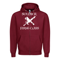Burgundy Soldıer First Class Zipper Hoodie - Bettercallsaul