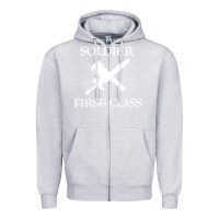 Heather Grey Soldıer First Class Zipper Hoodie - Bettercallsaul