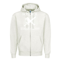 Oatmeal Heather Soldıer First Class Zipper Hoodie - Bettercallsaul