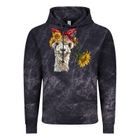 Alpaca With Sunflowers And Bandana Vintage Hoodie | Teevron