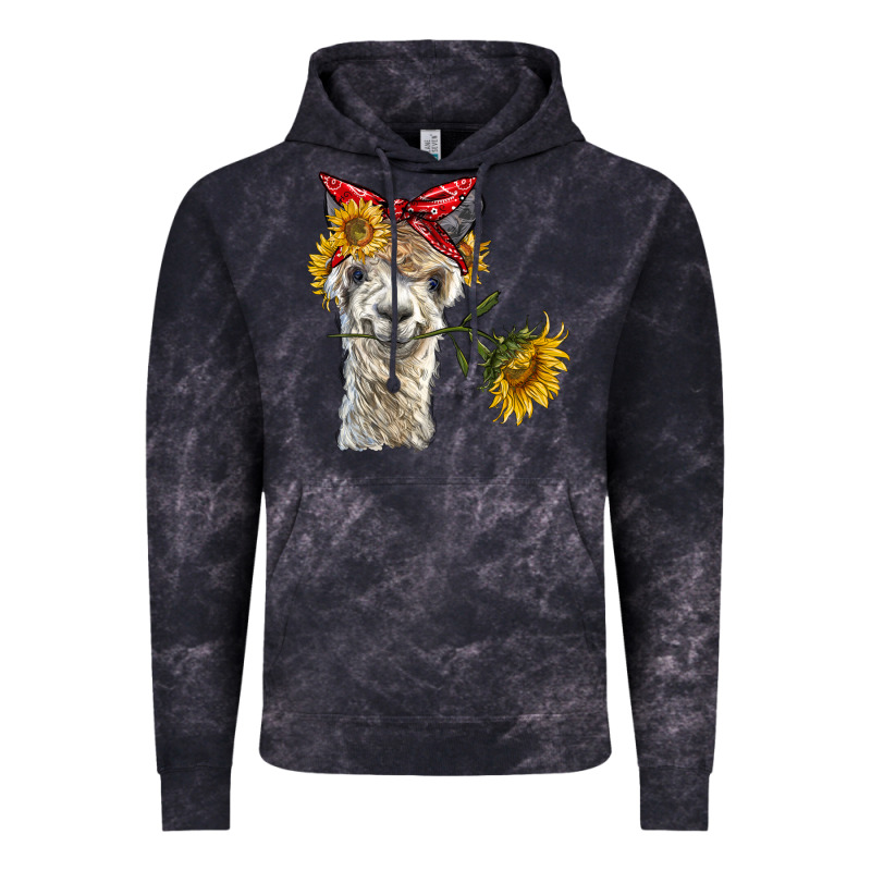 Alpaca With Sunflowers And Bandana Vintage Hoodie by BarkalooDesign | Teevron