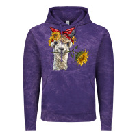 Cloud Purple alpaca with sunflowers and bandana Vintage Hoodie - BarkalooDesign