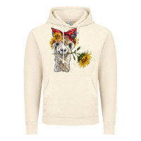Vintage Artic alpaca with sunflowers and bandana Vintage Hoodie - BarkalooDesign