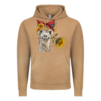 Vintage Camel alpaca with sunflowers and bandana Vintage Hoodie - BarkalooDesign