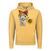 Vintage Mustard alpaca with sunflowers and bandana Vintage Hoodie - BarkalooDesign