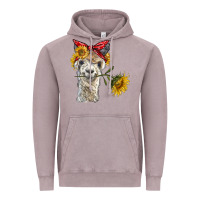 Vintage Zinc alpaca with sunflowers and bandana Vintage Hoodie - BarkalooDesign