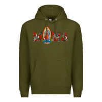 Army Green mama our lady of guadalupe Premium Hoodie - BarkalooDesign