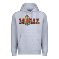 Heather Grey mama our lady of guadalupe Premium Hoodie - BarkalooDesign