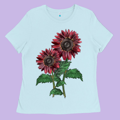 2 Chocolate Sunflower Ladies Tee Designed By Lillyallendesigns