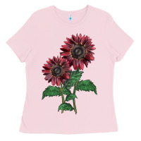 Bubblegum Pink 2 Chocolate sunflower Ladies Tee - LillyAllenDesigns