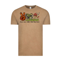 Vintage Coffee Peace Love White Tailed Buck Deer Vintage Tee - LillyAllenDesigns