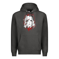 Charcoal Heather friends horror face mashup horror movies halloween Premium Hoodie - artisFamous