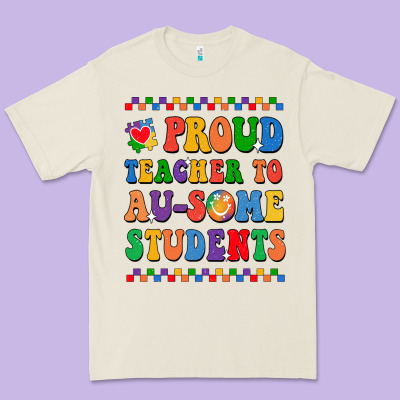 Proud Teacher To Au-some Student Premium Tee Designed By Cowhidedigitalart