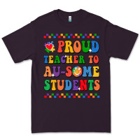 Plum Proud Teacher to au-some student Premium Tee - CowhideDigitalArt