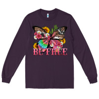 Plum be free with butterfly and cactus flowers Long Sleeve Tee - Artiststas
