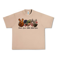 Burro Peace Love White Tailed Deer Urban Heavy Tee - LillyAllenDesigns