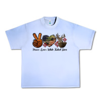 Peace Love White Tailed Deer Urban Heavy Tee | Teevron