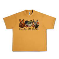 Peanut Butter Peace Love White Tailed Deer Urban Heavy Tee - LillyAllenDesigns