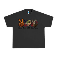 Pigment Black Peace Love White Tailed Deer Urban Heavy Tee - LillyAllenDesigns