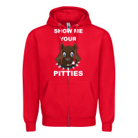 Red Show Me Your pitties Zipper Hoodie - Bettercallsaul