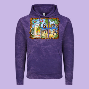 Summer Time Pineapple And  Beach Vintage Hoodie Designed By Barkaloodesign
