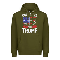 Army Green god guns and trump Premium Hoodie - artisFamous