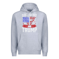 Heather Grey god guns and trump Premium Hoodie - artisFamous