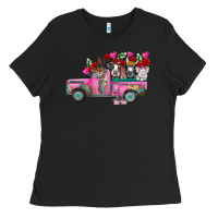 Black farm animals valentine truck Ladies Tee - RacoonDesign