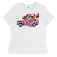 White farm animals valentine truck Ladies Tee - RacoonDesign