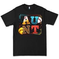 Black Baseball and Softball aunt leopard frame Premium Tee - LillyAllenDesigns