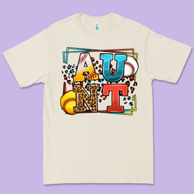 Baseball And Softball Aunt Leopard Frame Premium Tee Designed By Lillyallendesigns