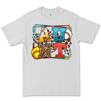 Dove Grey Baseball and Softball aunt leopard frame Premium Tee - LillyAllenDesigns