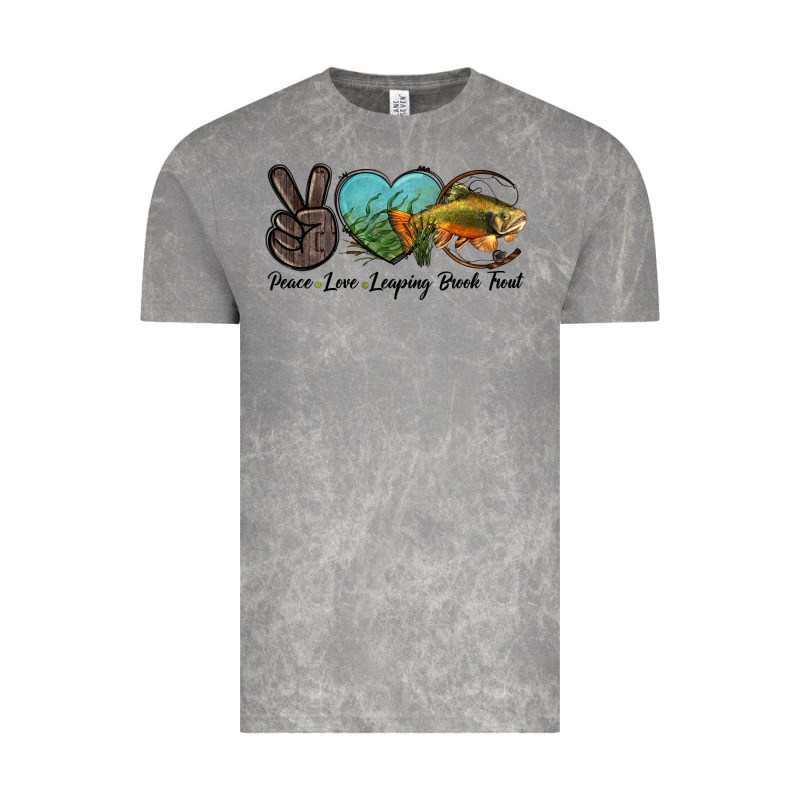 Peace Love Leaping Brook Trout Vintage Tee by LillyAllenDesigns | Teevron