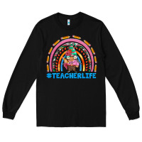 Black teacherlife and teacher gnome rainbow Long Sleeve Tee - Artiststas