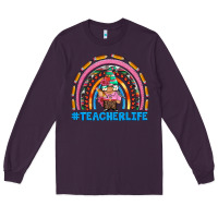 Plum teacherlife and teacher gnome rainbow Long Sleeve Tee - Artiststas