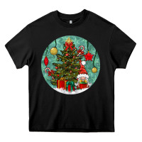 Black christmas tree and gnome Heavy Core Tee - BundleAndBundleShop
