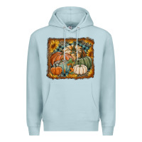 Blue Mist pumpkins with sunflowers Premium Hoodie - RanaPortraitStore