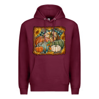 Burgundy pumpkins with sunflowers Premium Hoodie - RanaPortraitStore