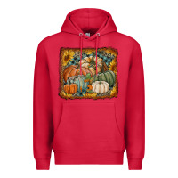 Cardinal pumpkins with sunflowers Premium Hoodie - RanaPortraitStore