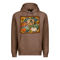 Chestnut pumpkins with sunflowers Premium Hoodie - RanaPortraitStore