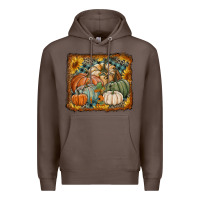 Coffee pumpkins with sunflowers Premium Hoodie - RanaPortraitStore