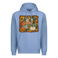 Colony Blue pumpkins with sunflowers Premium Hoodie - RanaPortraitStore