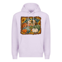 Lilac pumpkins with sunflowers Premium Hoodie - RanaPortraitStore