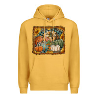 Mustard pumpkins with sunflowers Premium Hoodie - RanaPortraitStore