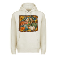 Oatmeal Heather pumpkins with sunflowers Premium Hoodie - RanaPortraitStore