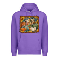 Purple pumpkins with sunflowers Premium Hoodie - RanaPortraitStore