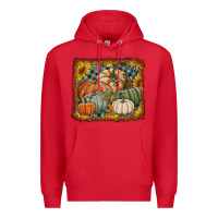 Red pumpkins with sunflowers Premium Hoodie - RanaPortraitStore