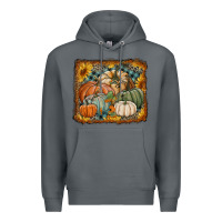 Rock pumpkins with sunflowers Premium Hoodie - RanaPortraitStore