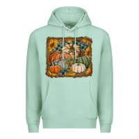 Seafoam pumpkins with sunflowers Premium Hoodie - RanaPortraitStore